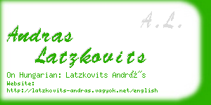 andras latzkovits business card